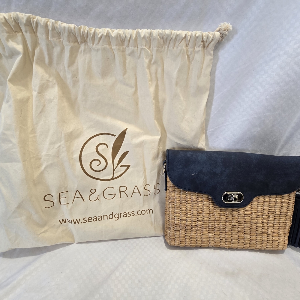 Navy and Tan Crossbody Bag